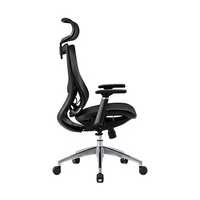 Chaise de bureau ergonomique à dossier haut en maille, pivotante, pour ordinateur, avec appui-tête et accoudoirs
