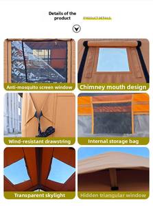 Carpa de Camping 9 Dream Dwelling 9 para 3-4 Personas, Inflable Automática, 3x3m, Capa Única, Algodón TC, PVC, Diseño Cielo Estrellado - Product Image 4