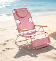 Chaise de plage légère et durable, couleur personnalisable, avec ouverture pour le visage - Chaise longue inclinable portable avec appui-tête et hauteur réglable