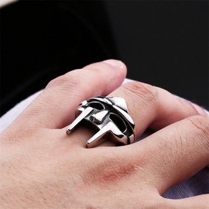 Custom Luxury Personalized <b>Ring</b> Jewelry Stainless Steel Mask <b>Rings</b> Men - Product Image 3