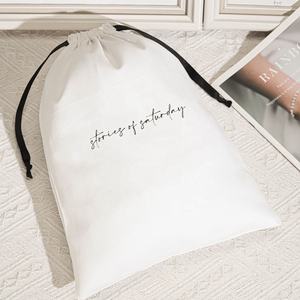 Bolsa Ecológica de Algodón Twill Blanco para Zapatos y Sombreros, con Logotipo Personalizado, Bolsa de Compras con Cordón de Algodón Twill - Product Image 4