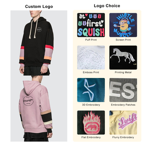 Jersey de felpa francesa de 280Gsm para hombre, nuevo y elegante, personalizado, estampado de soplo, cordón, hombro caído, retales multicolores bordados - Product Image 3