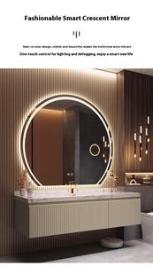 تصميم فرنسي عتيق ، يتميز بحوض بألواح سلس ، حوض غسيل من الخشب الصلب ، وطاولة زينة بتصميم فاخر - Product Image 6