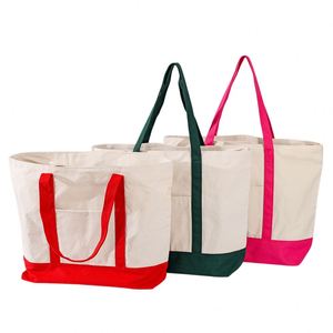 X418 Women's Shop Canvas Bag With Custom Logo Tote Bag Cotton Canvas Handbag Reusable Shopping Bag <b>for</b> Promotion <b>Gift</b> - Product Image 3