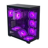 Boîtier PC Full Tower Pcooling avec panneau frontal en verre trempé, éclairage RGB, ports USB 3.0, support ATX pour configurations de jeu haute performance