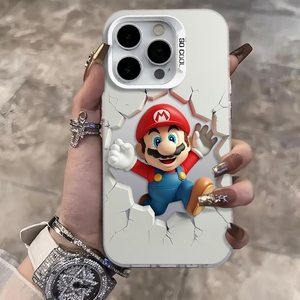 Mario phim hoạt hình thiết kế phá vỡ tường cho Apple Promax iphone16 mô hình mới hơn-tiên tiến 13 16 trường hợp điện thoại di động hợp thời trang 12 tính năng - Product Image 5