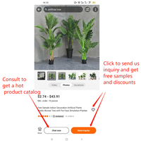 Échantillon gratuit de décoration intérieure plantes de palmier artificielles bonsaï en plastique avec Pot Simulation Plantas