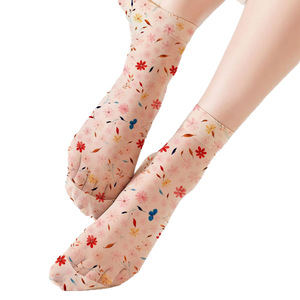 Nouveau Bonne Maison femmes <span class=keywords><strong>chaussettes</strong></span> français Niche Fun mi-haut à la mode équipage longueur mince tricoté peinture à l'huile Art couleur pour le printemps - Product Image 5