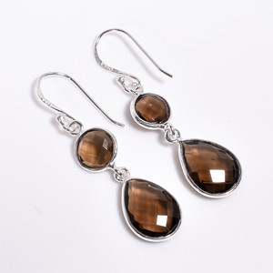 ต่างหูพลอยอัญมณีตัด925แฟชั่นสำหรับผู้หญิงทำมือน่ารักเครื่องประดับหินสองชิ้นสำหรับงานแต่งงานของขวัญโดยตรง - Product Image 3