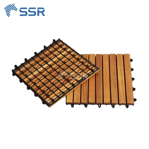 กระเบื้องพื้นไม้สักทองคุณภาพสูง 9 แผ่น แบบประกบกันได้ สำหรับกลางแจ้ง ราคาถูก เหมาะสำหรับสวน - Product Image 4