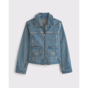 Veste en toile à fermeture éclair brodée à franges tissées unies décontractée LEDUO pour femmes printemps - Product Image 1
