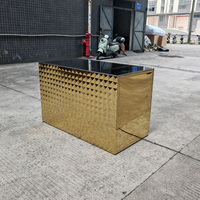 Table de bar rectangulaire de luxe en acier inoxydable, design bar, pour boîte de nuit familiale, café, bar