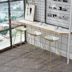 Popular Metal Wire Chair Morden Furniture High Bar Stool Wholesale High Quality Bar Stools Restaurant Coffee Iron High Chairs