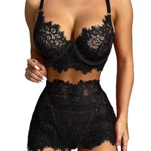 X2026, suministro de fábrica de China, conjuntos de lencería Sexy de encaje negro, nuevo tipo de encaje, gran oferta, buena calidad, lencería Sexy barata para mujer - Product Image 3