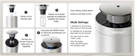 Diffuseur d'huiles essentielles portable intelligent en métal, alimenté par batterie, pour voiture et hôtel, avec fonction de brumisation et minuterie d'arrêt automatique, purificateur d'air pour voiture