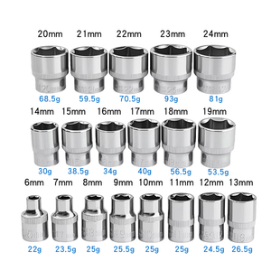 3/8" Drive Chrome Vanadium <strong>Socket</strong> 19PCS <strong>30mm</strong> Short Hex 6-10mm Metric for Ratchet Wrench and Automotive Repair Tools - Product Image 2