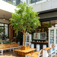 Olivier en plastique d'intérieur et d'extérieur avec feuillage dense, texture naturelle, durable et imperméable pour hôtel de luxe, hall d'entrée, jardin sur le toit