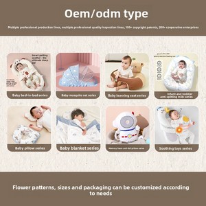 <span class=keywords><strong>Lit</strong></span> bébé multifonctionnel pour co-dormir 0-6 mois 90x46cm avec housse en tissu rayé respirant, rembourrage en coton PP <span class=keywords><strong>et</strong></span> éponge - Product Image 6