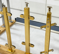 JBM Garde-corps en verre en acier inoxydable doré pour balcon et terrasse, finition miroir/mat, personnalisable, installation facile, clôture de sécurité domestique simple