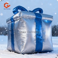 Boîte cadeau de Noël gonflable géante personnalisée, chaussette de Noël, canne en sucre pour la décoration extérieure des fêtes et la promotion