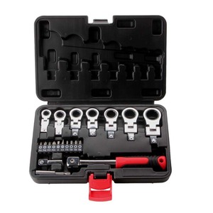 Ratchet Wrench Set 1/4 In Chrome Plated High Carbon Steel Tool Case Household Repair Kit - Product Image 1