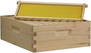 Medium Langstroth Beehive Box 10 Frame Super New Condition Joints en queue d'aronde non assemblés pour la ferme apicole - Product Image 5