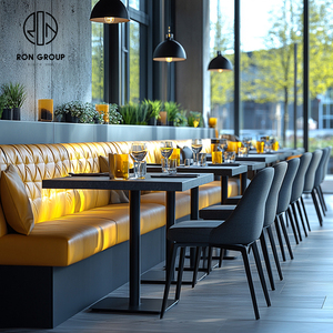 ชุดเฟอร์นิเจอร์ร้านกาแฟ คาเฟ่ ร้านอาหาร โต๊ะ เก้าอี้ โซฟา ที่นั่งโค้งมนหินอ่อน - Product Image 4