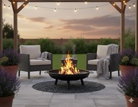 Brasero d'extérieur, foyer moderne en acier pour patio, terrasse et jardin, idéal pour le chauffage et la décoration