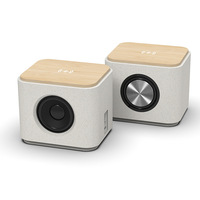 Pengisi Daya dan Speaker Nirkabel 2-in-1 dari Bambu Alami ABS, Port Tipe-C QC2.0, Daya Keluaran 15W, Bersertifikasi CE