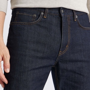 Jean slim homme en denim selvedge vintage bleu foncé non lavé, nouvelle mode populaire - Product Image 4