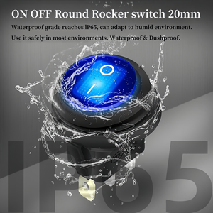 Denizcilik Su Geçirmez Mini Yuvarlak Rocker Anahtarı 20mm, Gövdeli, 3 Pinli 12V Açma Kapama LED'li Işıklı Anahtar, Tekne RV Kamyon Araba için - Product Image 5