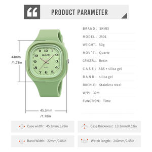 SKMEI 2501ファッションブランド女性用クォーツ時計<span class=keywords><strong>2025</strong></span>レディースカジュアルシリコンゼリー時計女の子ギフト - Product Image 3