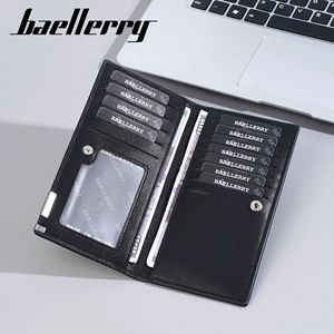กระเป๋าสตางค์ใบยาวบางเฉียบสำหรับผู้ชาย BaeLlerry หนัง PU สีพื้น ที่ใส่บัตรบางเฉียบ สำหรับใช้ในชีวิตประจำวัน สีดำ สีน้ำเงิน สีเทาอ่อน - Product Image 3