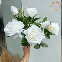 Rose artificielle de haute qualité à 3 têtes, toucher réel, pour décoration de jardin, mariage, centre de table, arrangement floral