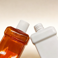 Bouteille de bain de bouche en plastique PET de qualité alimentaire de 250 ml, forme plate, avec bouchon à vis pour l'emballage de bain de bouche ZS25 CN/GUA