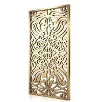 Paravent en métal découpé au laser doré avec motifs de palmiers et de feuilles de bananier en laiton de luxe, décoration artistique tropicale