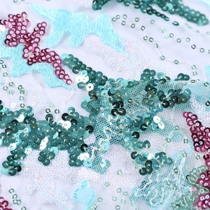 100% polyester maille broderie dentelle fantaisie multicolore paillettes <span class=keywords><strong>tissu</strong></span> pour dames robe - Product Image 5