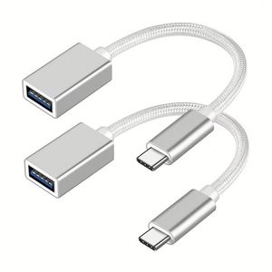 สายเคเบิลอะแดปเตอร์แบบถัก USB Type C ตัวผู้ ไปยัง USB 3.0 ตัวเมีย OTG สำหรับขายส่ง ใช้งานร่วมกับโทรศัพท์ แล็ปท็อป แท็บเล็ต - Product Image 2