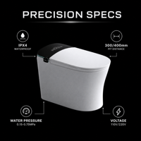 WC intelligent haut de gamme à chasse d'eau à jet, allongé, à siphon en S, à poser au sol, étanche IPX4, télécommande, pour salle de bain moderne