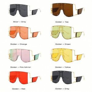 Lunettes de soleil carrées surdimensionnées pour hommes et femmes, avec logo personnalisé, style rétro unique, nouvelle mode - Product Image 4