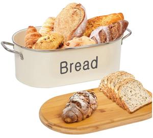 Extra Large Bread Box Thick Metal Bread Bin with Bamboo Lid as Cutting Board Large Bread Storage Container for Kitchen Counter