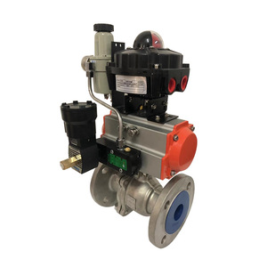 Válvula de Bola Neumática con Brida de Acero Inoxidable 304, Válvula de Control Industrial de 24V CC - Product Image 1