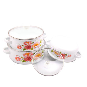 Ensemble de batterie de cuisine <span class=keywords><strong>en</strong></span> <span class=keywords><strong>fonte</strong></span> antiadhésive personnalisée pré-assaisonnée Four hollandais avec revêtement <span class=keywords><strong>en</strong></span> céramique émaillée Marmites et casserole - Product Image 4