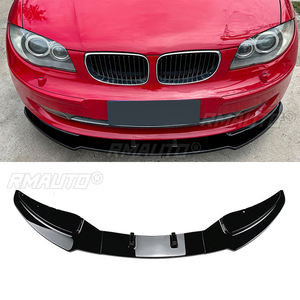 สำหรับ BMW ซีรีส์ 1 E81 E82 E87 E88 LCI รุ่นมาตรฐาน ปี 2007-2011 สีดำเงา ชุดแต่งสปอยเลอร์กันชนหน้ารถยนต์ - Product Image 1