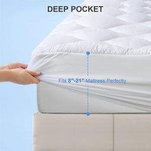 Surmatelas Queen Microfibre Pillow Top Matelas Extra Épais 8-21 ''Deep Snow Down Alternative Overfilled Plush - Product Image 4