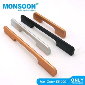 <span class=keywords><strong>Tirador</strong></span> de armario de aleación de <span class=keywords><strong>aluminio</strong></span> <span class=keywords><strong>blanco</strong></span> rosa negro largo de Hardware minimalista para armarios de cocina tocadores armarios cómodas - Product Image 1