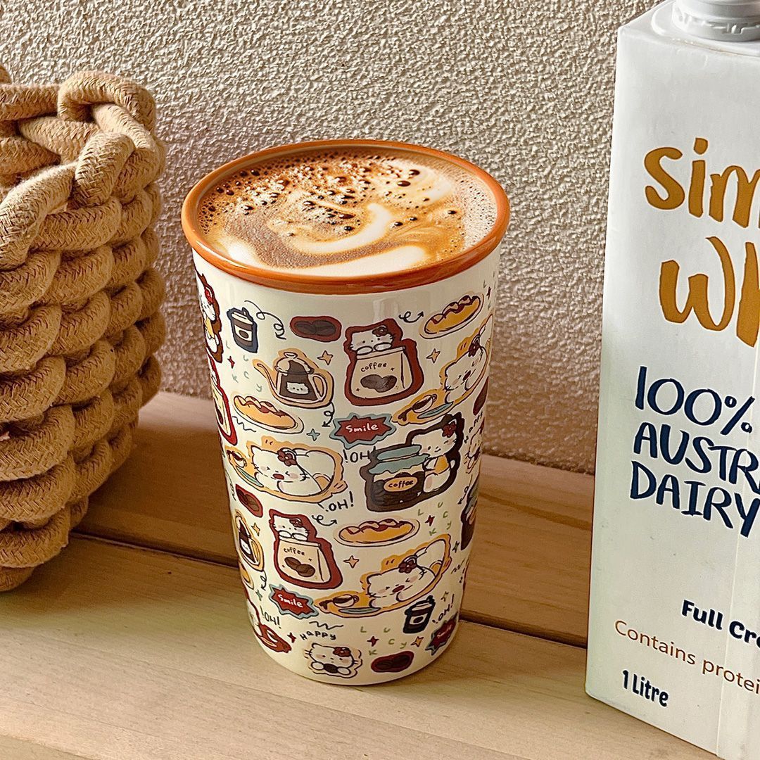Retro Cat Handheld Mug - Single Cup