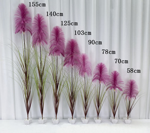 Césped Artificial de <span class=keywords><strong>PVC</strong></span> y PET para Paisajismo Exterior, Flor de Pampa, Flor de Ranúnculo, Resistente a los Rayos UV - Product Image 4