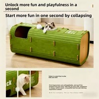 Maison pour chat moderne et luxueuse, verte, pour l'intérieur, avec structure d'escalade, nid et lit pour chat, en carton durable