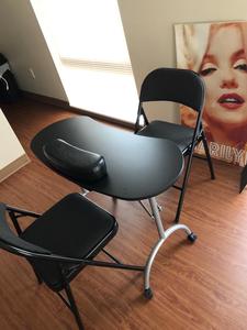 Mesa <span class=keywords><strong>de</strong></span> Manicura Plegable <span class=keywords><strong>de</strong></span> Metal, Mueble <span class=keywords><strong>de</strong></span> Salón <span class=keywords><strong>de</strong></span> Belleza Profesional, Pequeño, Móvil, Económico - Product Image 3